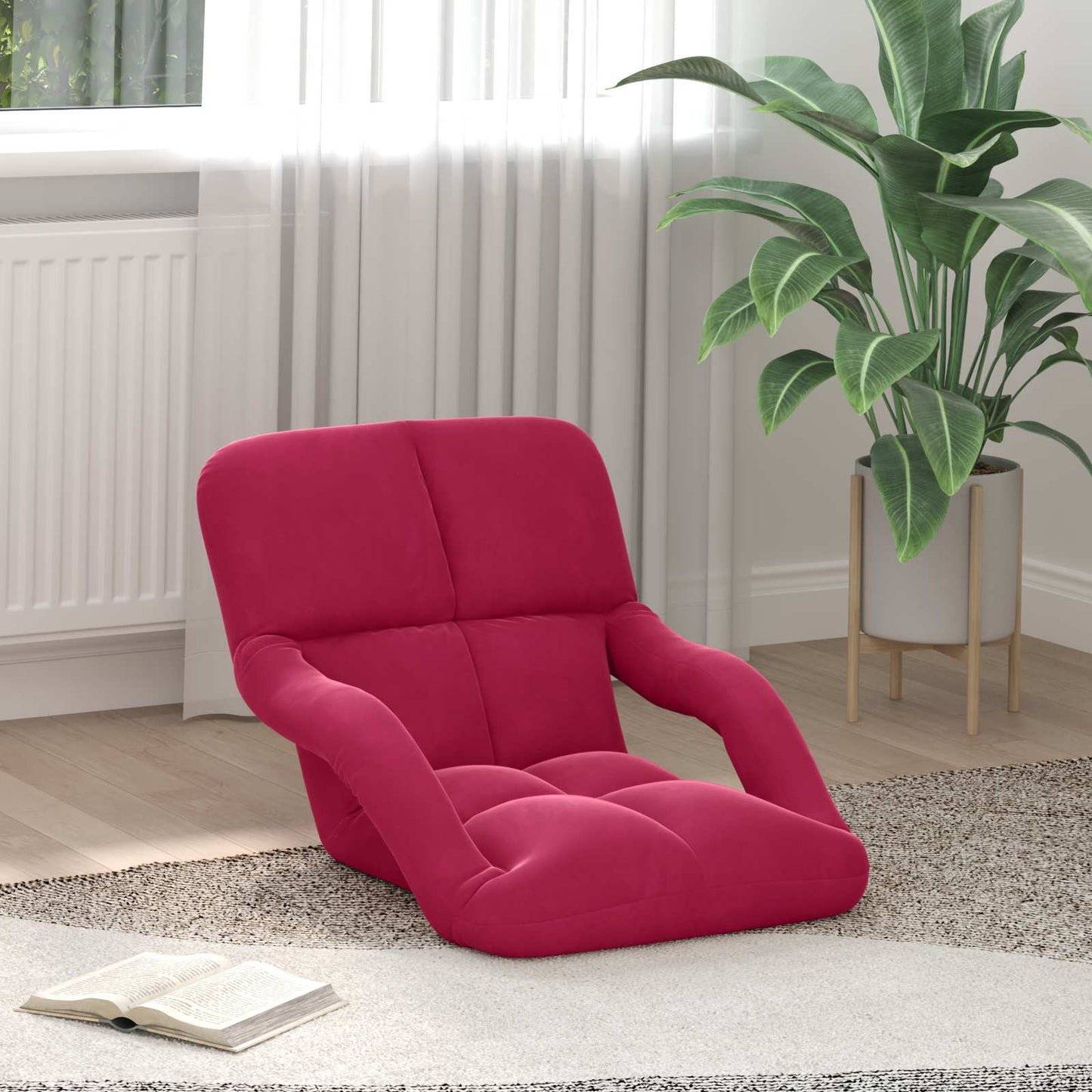 vidaXL Καρέκλα Δαπέδου Κόκκινο 58 x 62 x 58 εκ Βελούδο