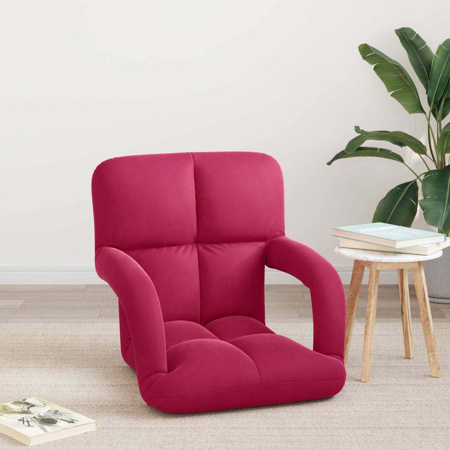 vidaXL Καρέκλα Δαπέδου Κόκκινο 58 x 62 x 58 εκ Βελούδο