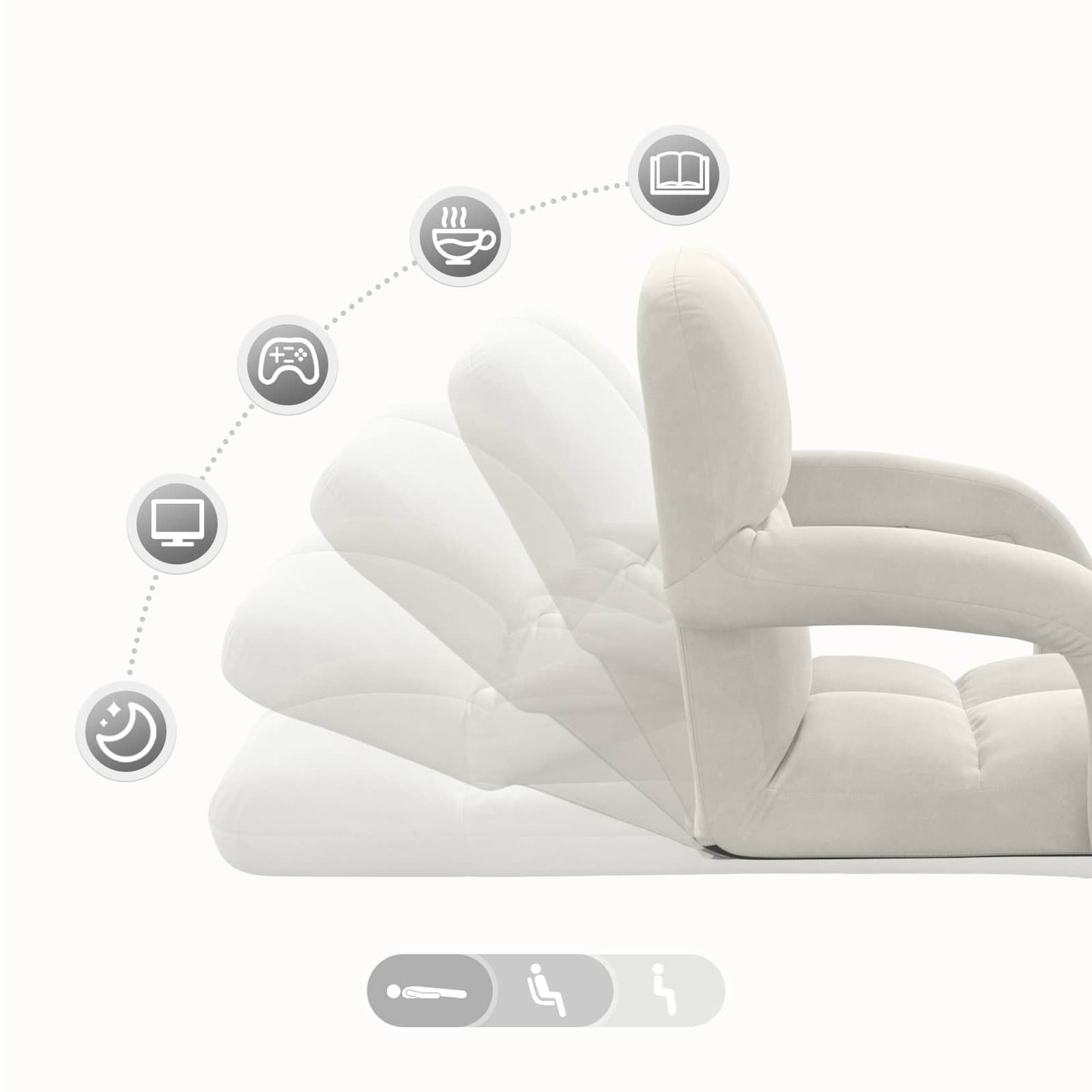 vidaXL Καρέκλα Δαπέδου Κρεμ 58 x 62 x 58 εκ Βελούδο