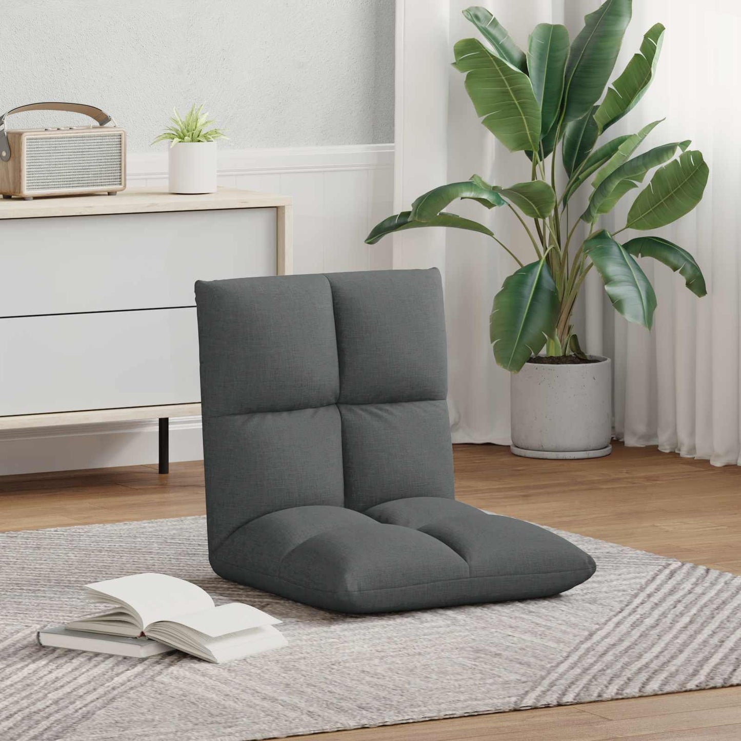 vidaXL Καρέκλα Δαπέδου Σκούρο Γκρι 50 x 61 x 57 εκ ύφασμα