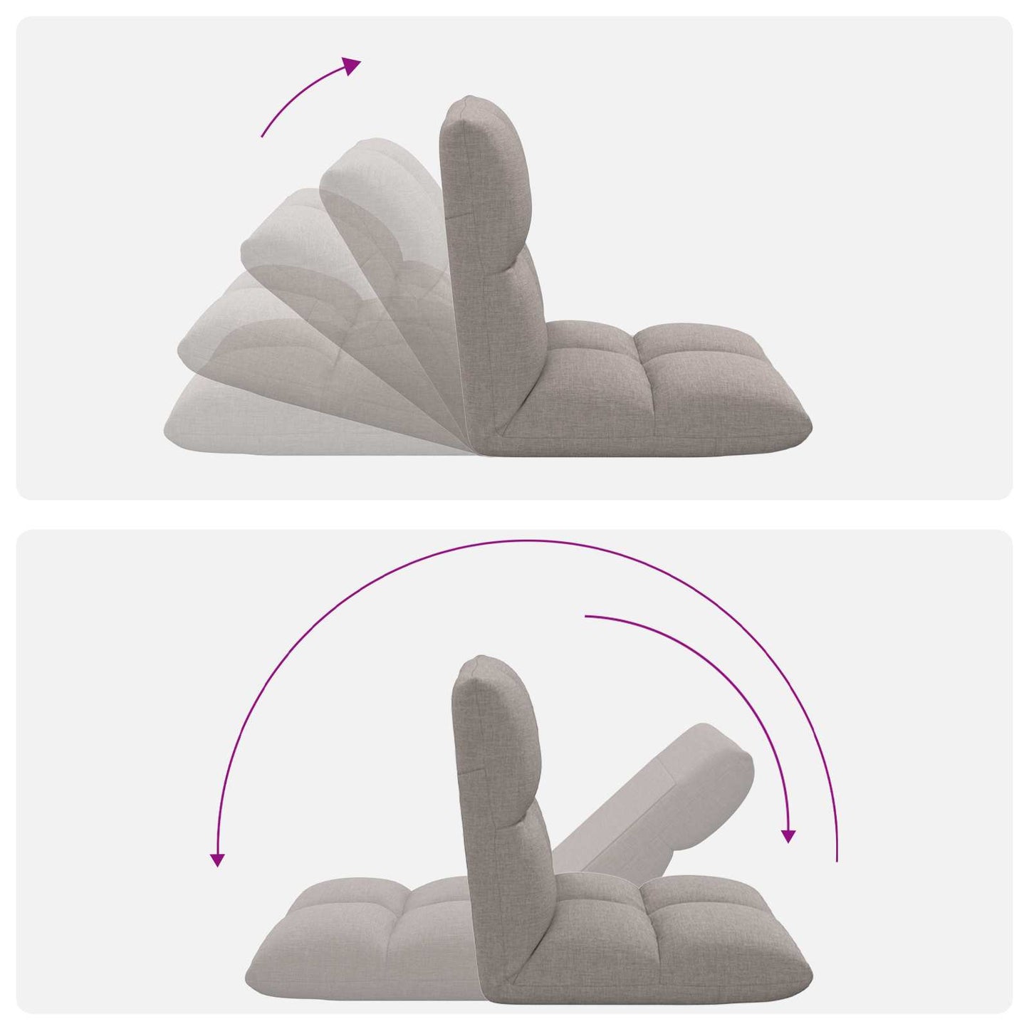 vidaXL Καρέκλα Δαπέδου Taupe 50 x 61 x 57 εκ ύφασμα