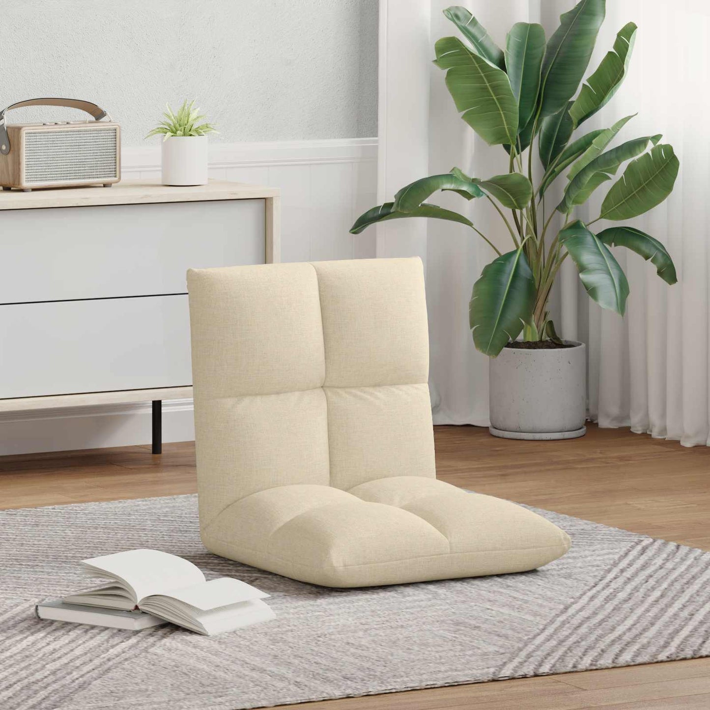 vidaXL Καρέκλα Δαπέδου Κρεμ 50 x 61 x 57 εκ ύφασμα