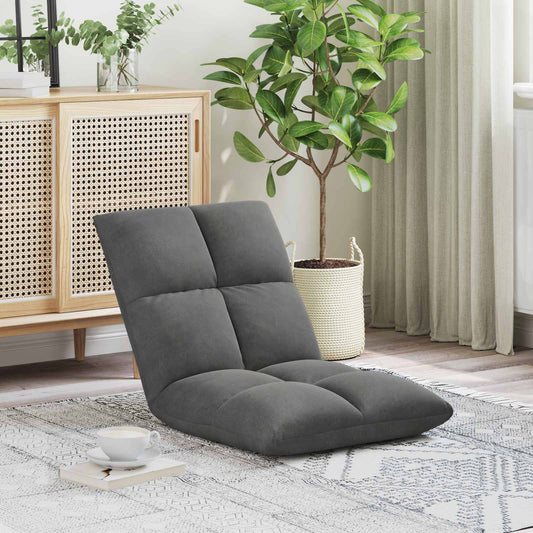 vidaXL Καρέκλα Δαπέδου Σκούρο Γκρι 50 x 61 x 57 εκ Βελούδο