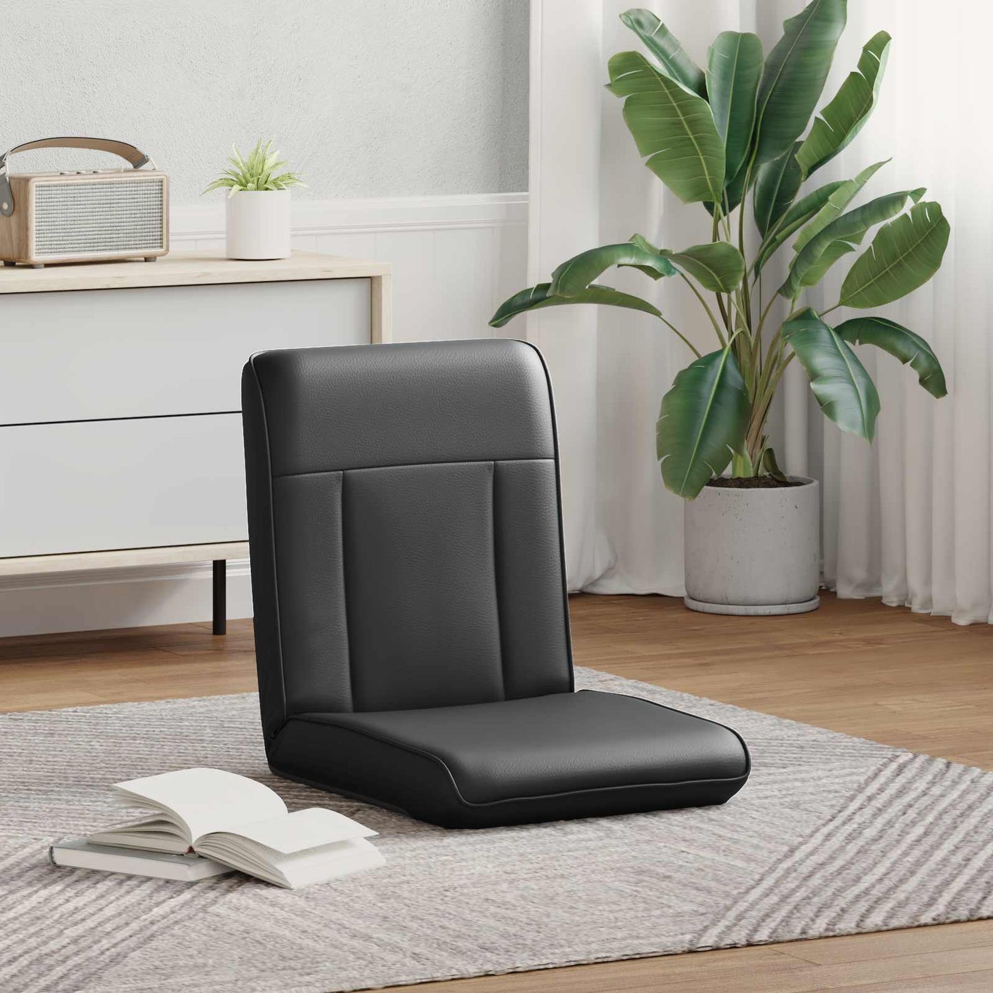 vidaXL Καρέκλα Δαπέδου Μαύρο 50 x 73 x 60 εκ Τεχνητό Δέρμα