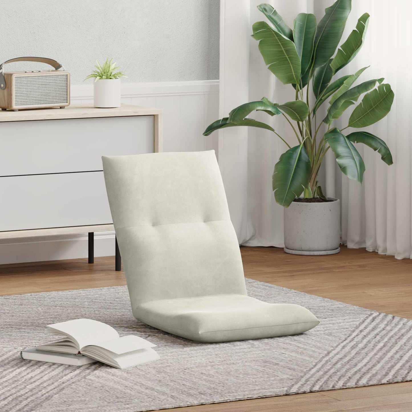 vidaXL Καρέκλα Δαπέδου Κρεμ 46 x 50 x 61 εκ. Βελούδο