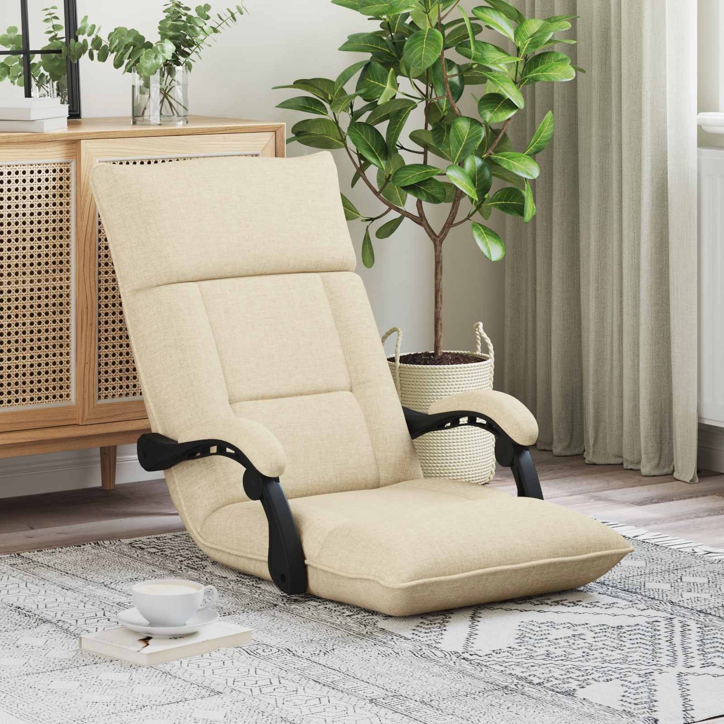 vidaXL Καρέκλα Δαπέδου Κρεμ 66 x 66 x 80 εκ ύφασμα