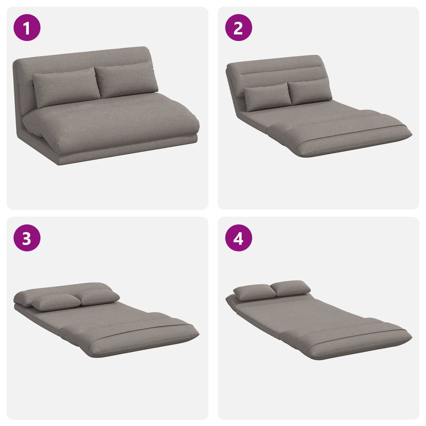 vidaXL Καρέκλα Δαπέδου Taupe 110 x 82 x 55 εκ ύφασμα