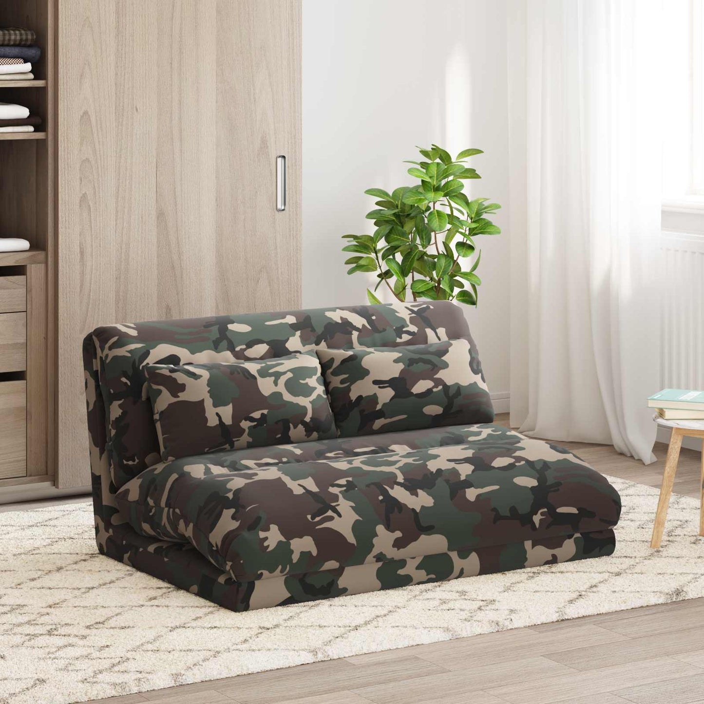 vidaXL Καρέκλα Δαπέδου Στρατιωτικό Πράσινο 110 x 82 x 55 εκ ύφασμα