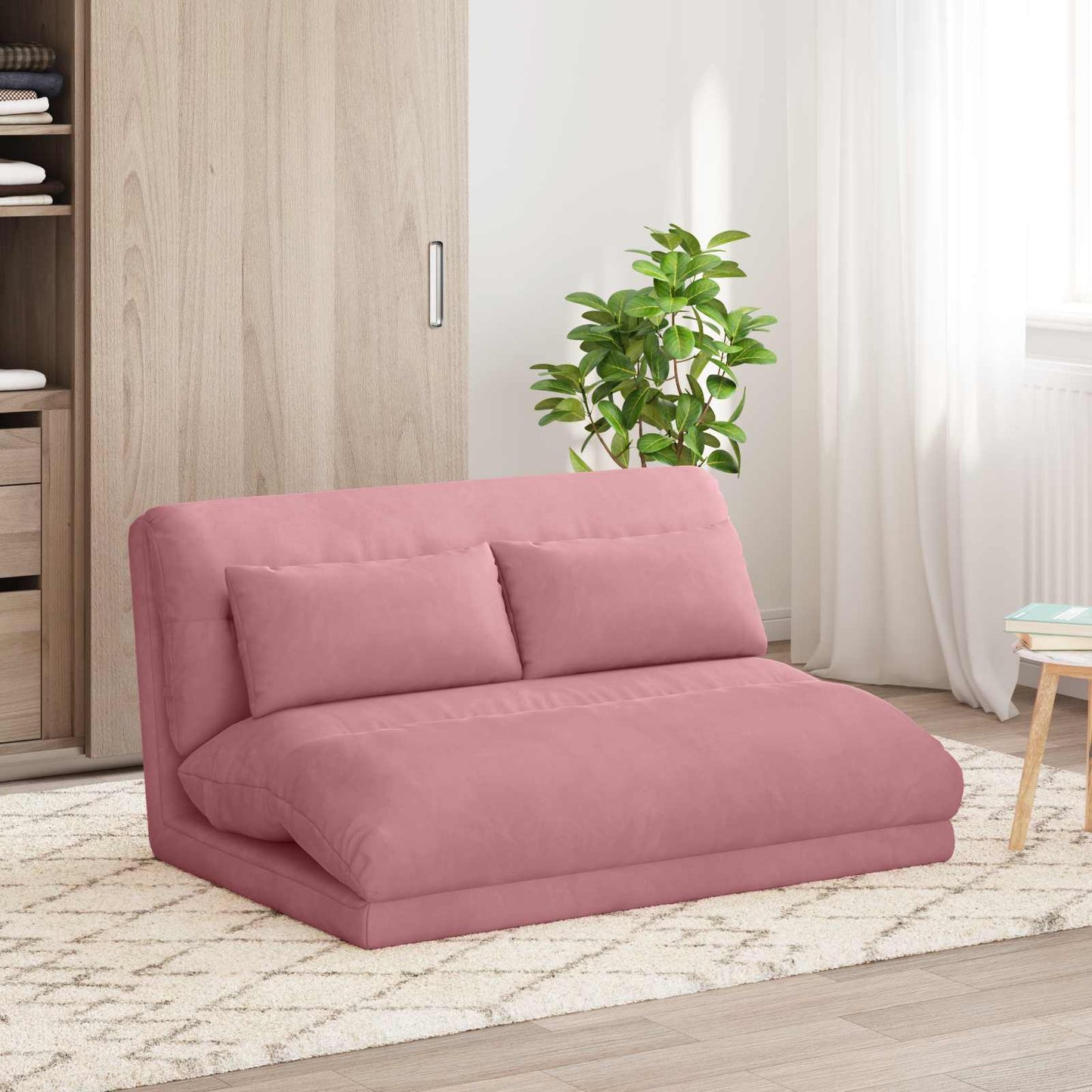vidaXL Καρέκλα Δαπέδου Ροζ 110 x 82 x 55 εκ Βελούδο