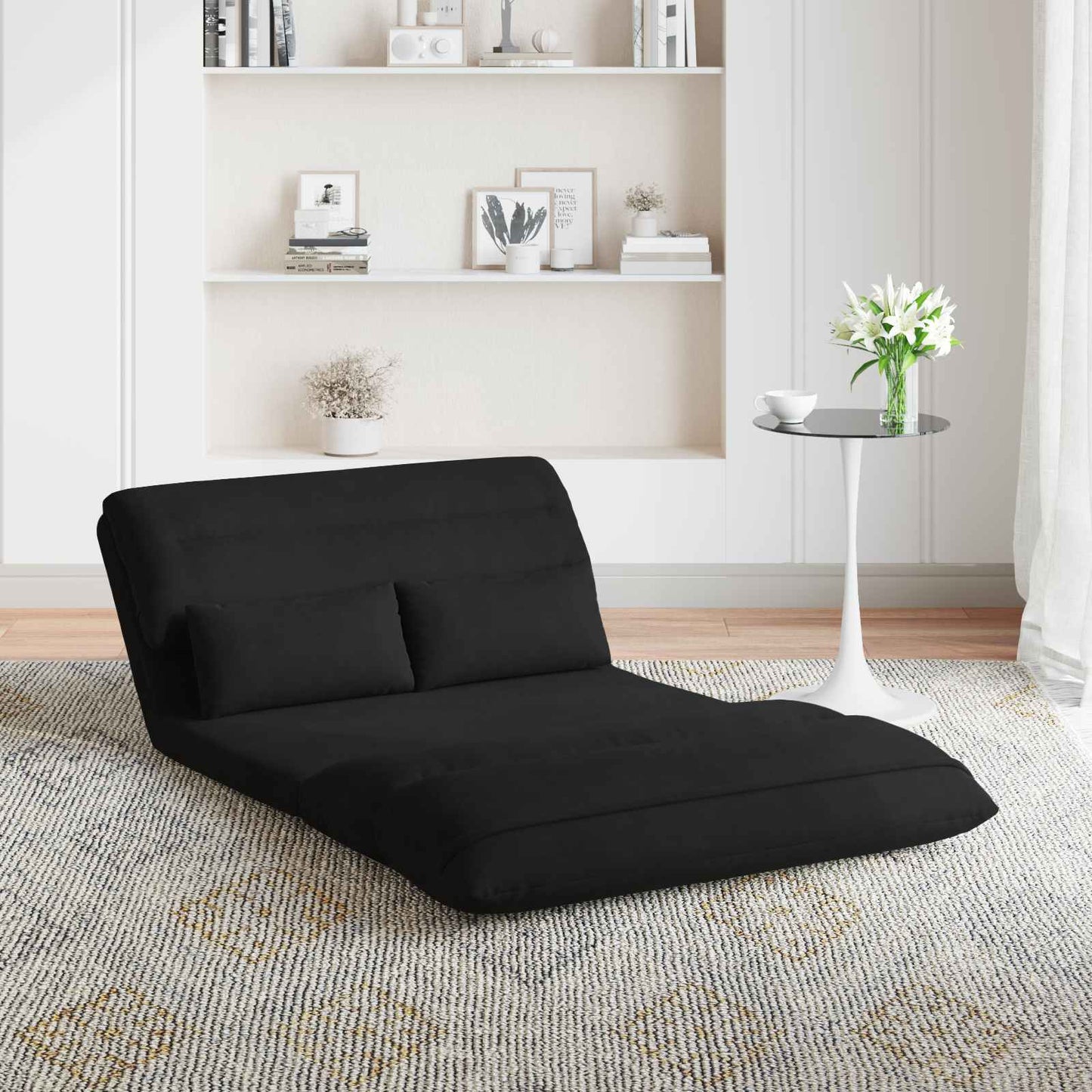 vidaXL Καρέκλα Δαπέδου Μαύρο 110 x 82 x 55 εκ Βελούδο
