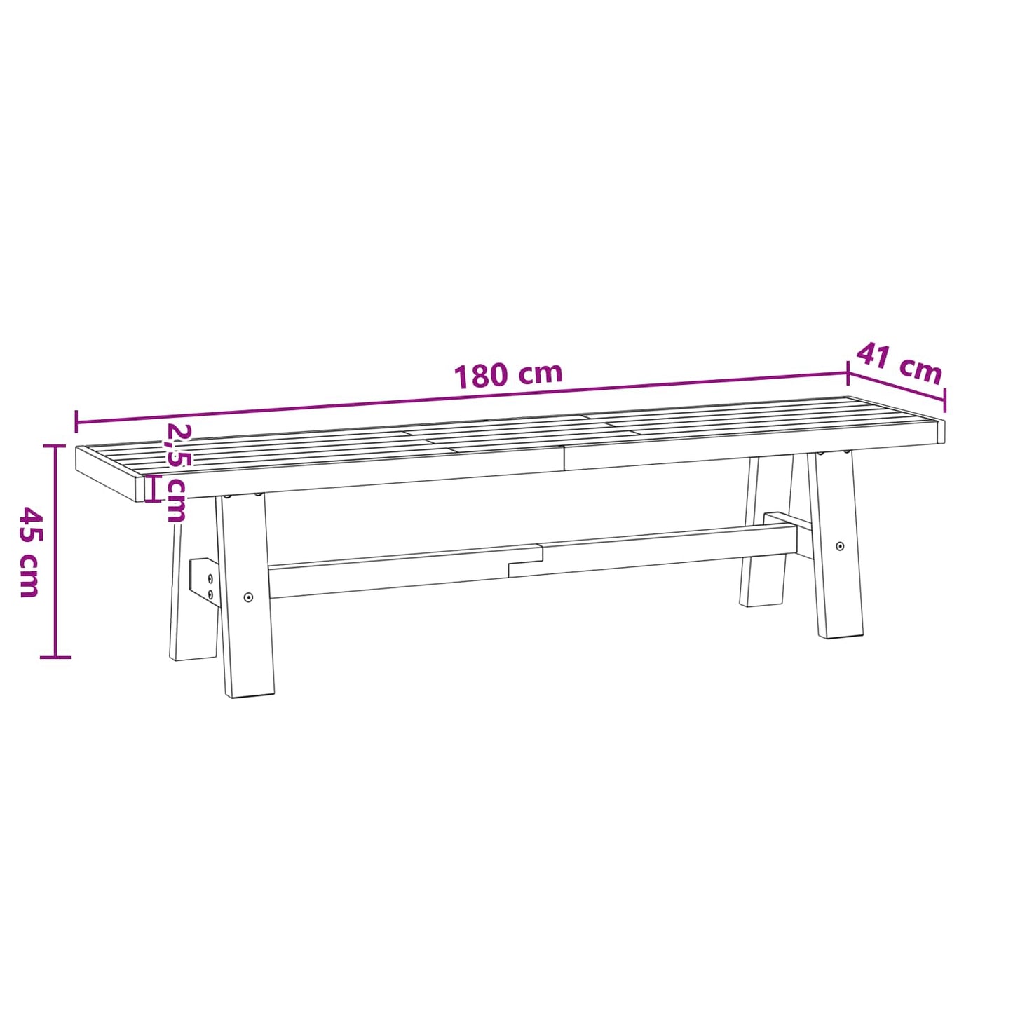 vidaXL Καθιστικό Σαλονιού NOAIN 180 x 41 x 45 εκ Στερεό πεύκο Μαύρο