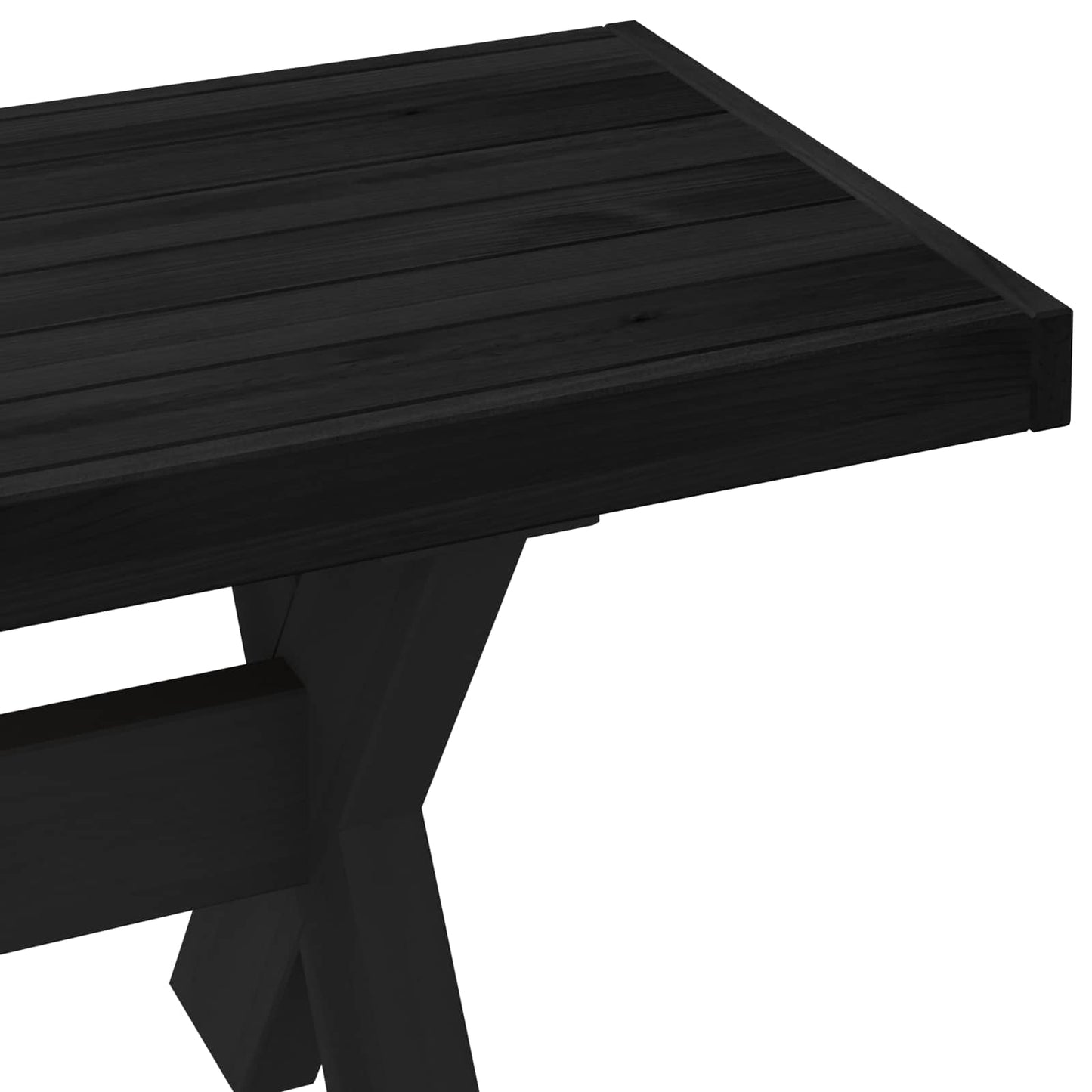 vidaXL Καθιστικό Σαλονιού NOAIN 160 x 41 x 45 εκ Στερεό πεύκο Μαύρο