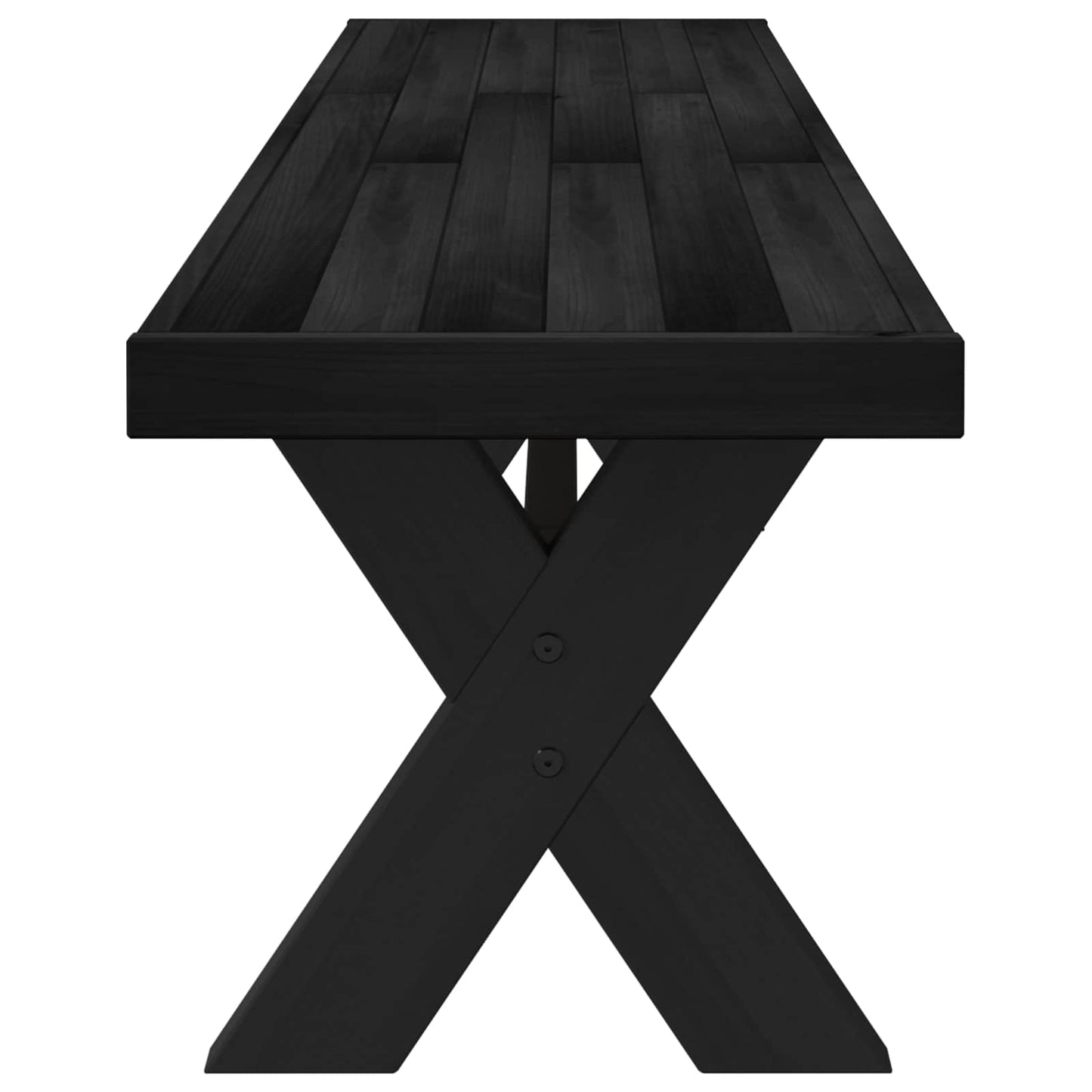 vidaXL Καθιστικό Σαλονιού NOAIN 160 x 41 x 45 εκ Στερεό πεύκο Μαύρο
