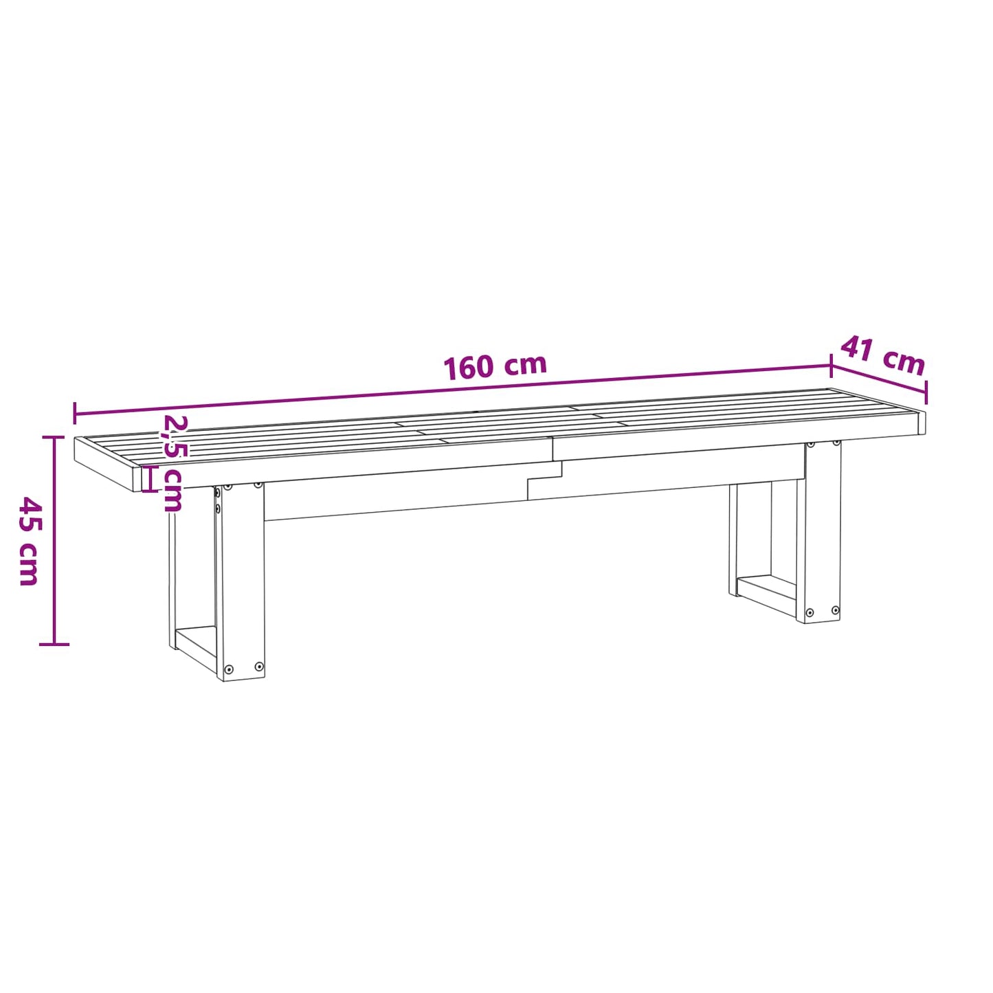vidaXL Καθιστικό Σαλονιού NOAIN 160 x 41 x 45 εκ Στερεό πεύκο Φυσικό