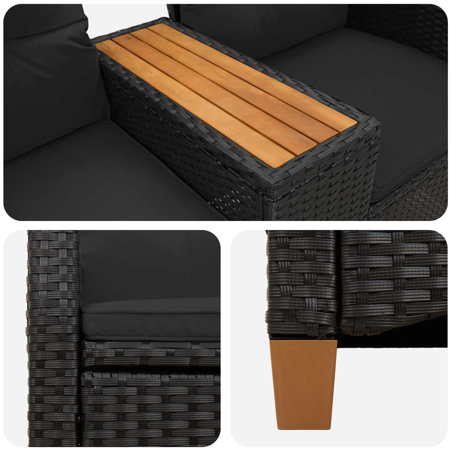 vidaXL Ρυθμιζόμενος Πάγκος με Τραπέζι Μαύρο 126 x 65 x 112 εκ.