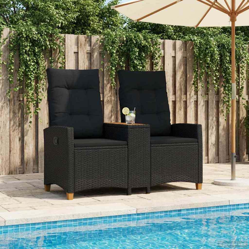 vidaXL Ρυθμιζόμενος Πάγκος με Τραπέζι Μαύρο 126 x 65 x 112 εκ.
