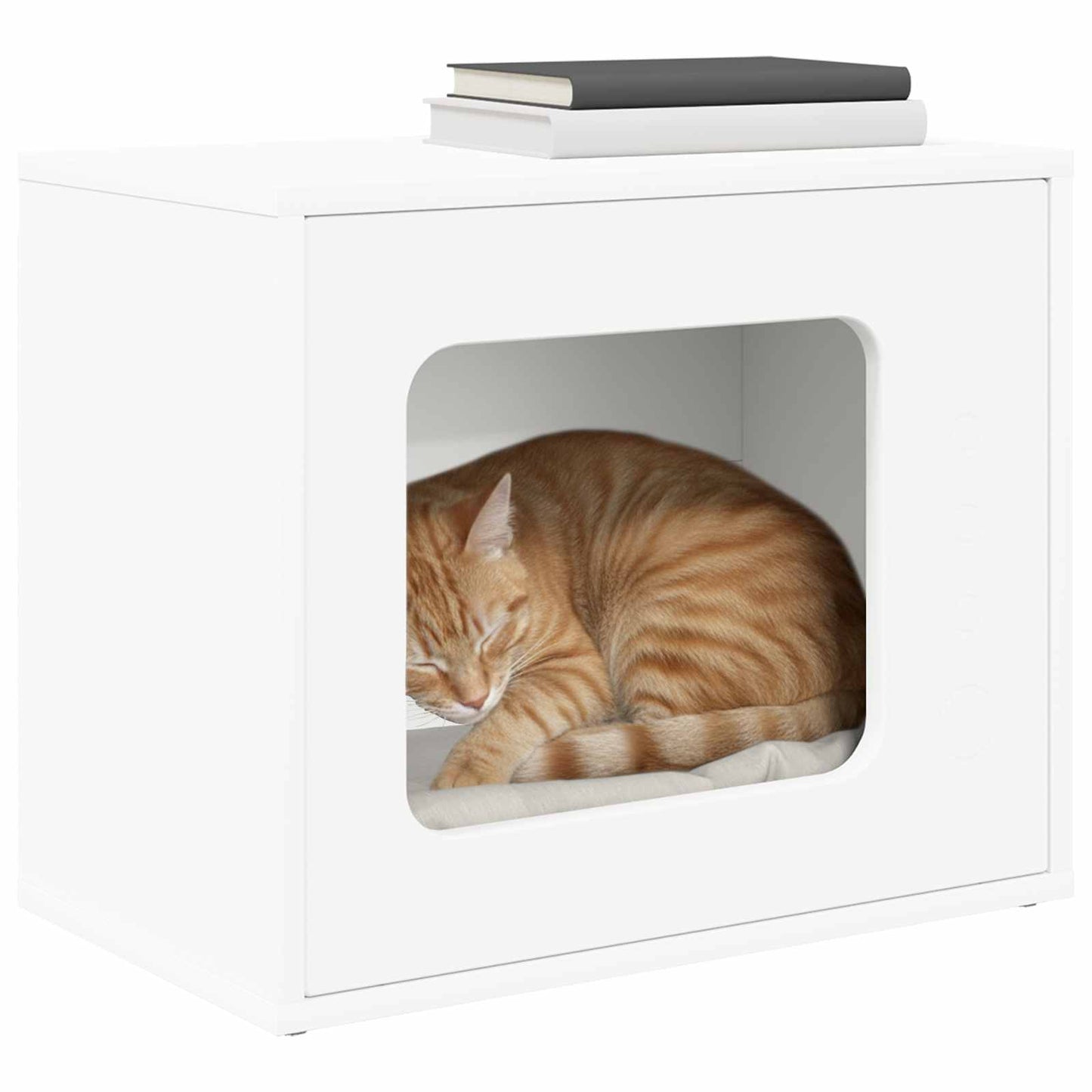 vidaXL Σπίτι Γάτας Λευκό 51 x 30 x 42 εκ. Επεξεργασμένο ξύλο