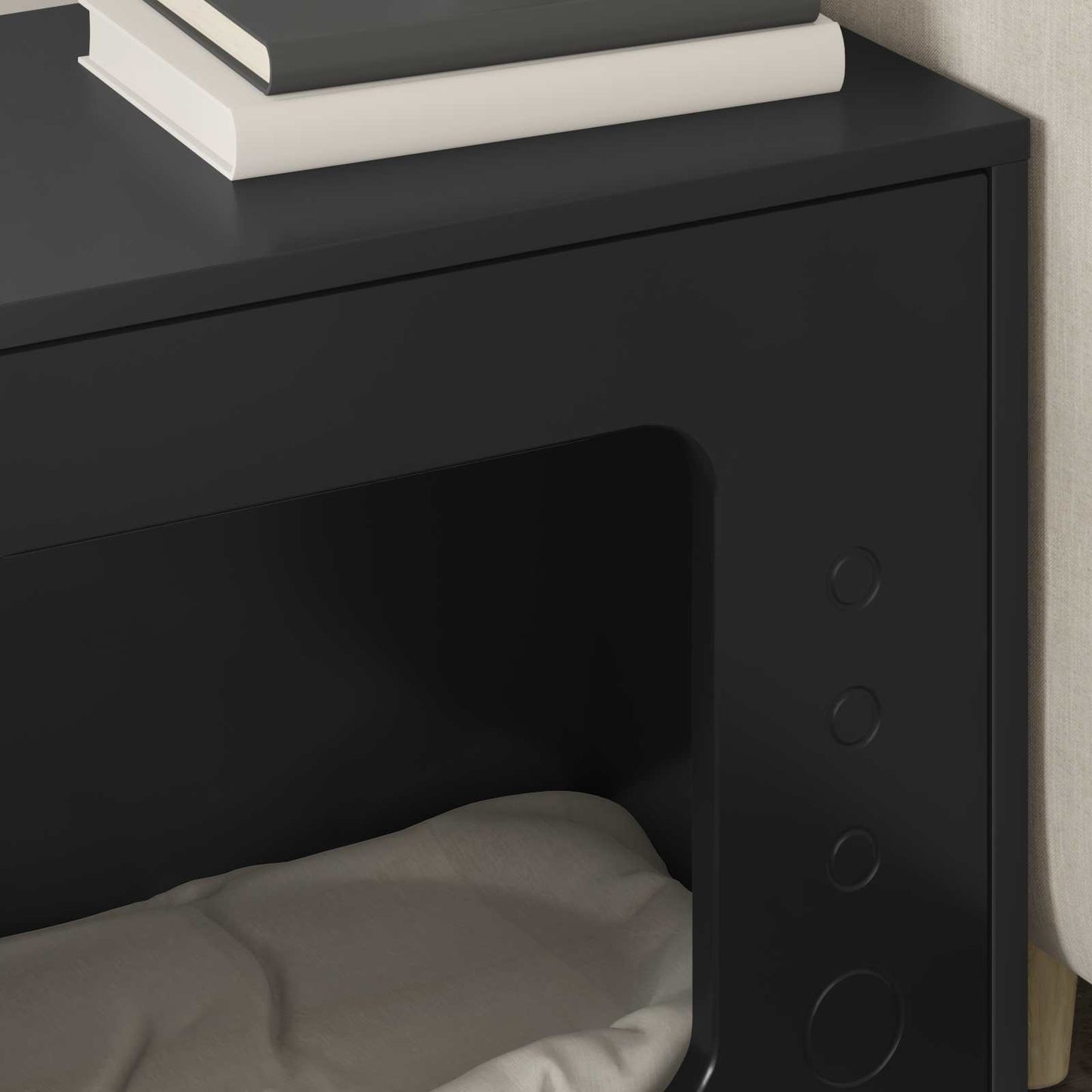 vidaXL Σπίτι Γάτας Μαύρο 51 x 30 x 42,5 εκ Επεξεργασμένο ξύλο