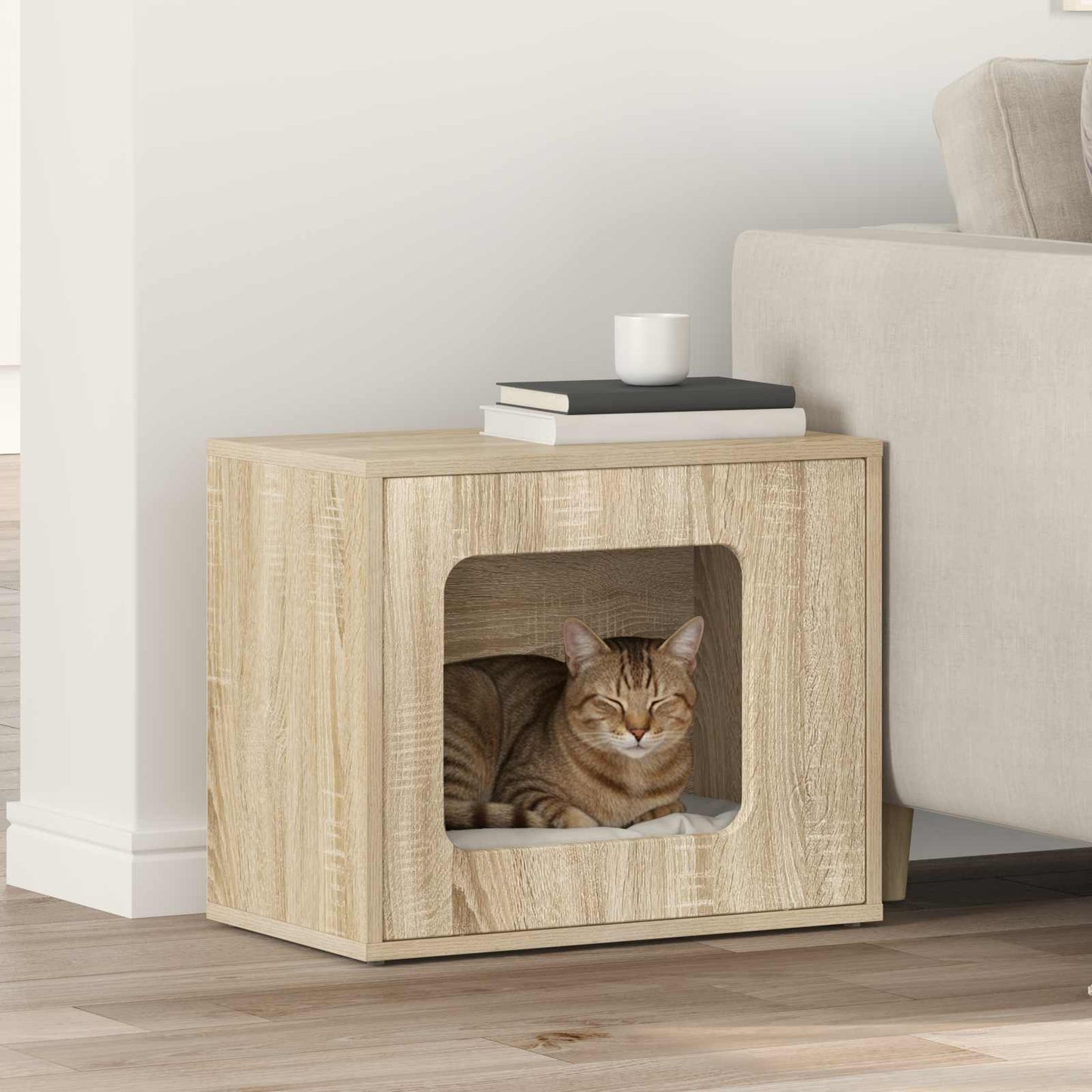 vidaXL Σπίτι Γάτας Σονόμα 51 x 30 x 42,5 εκ Επεξεργασμένο ξύλο