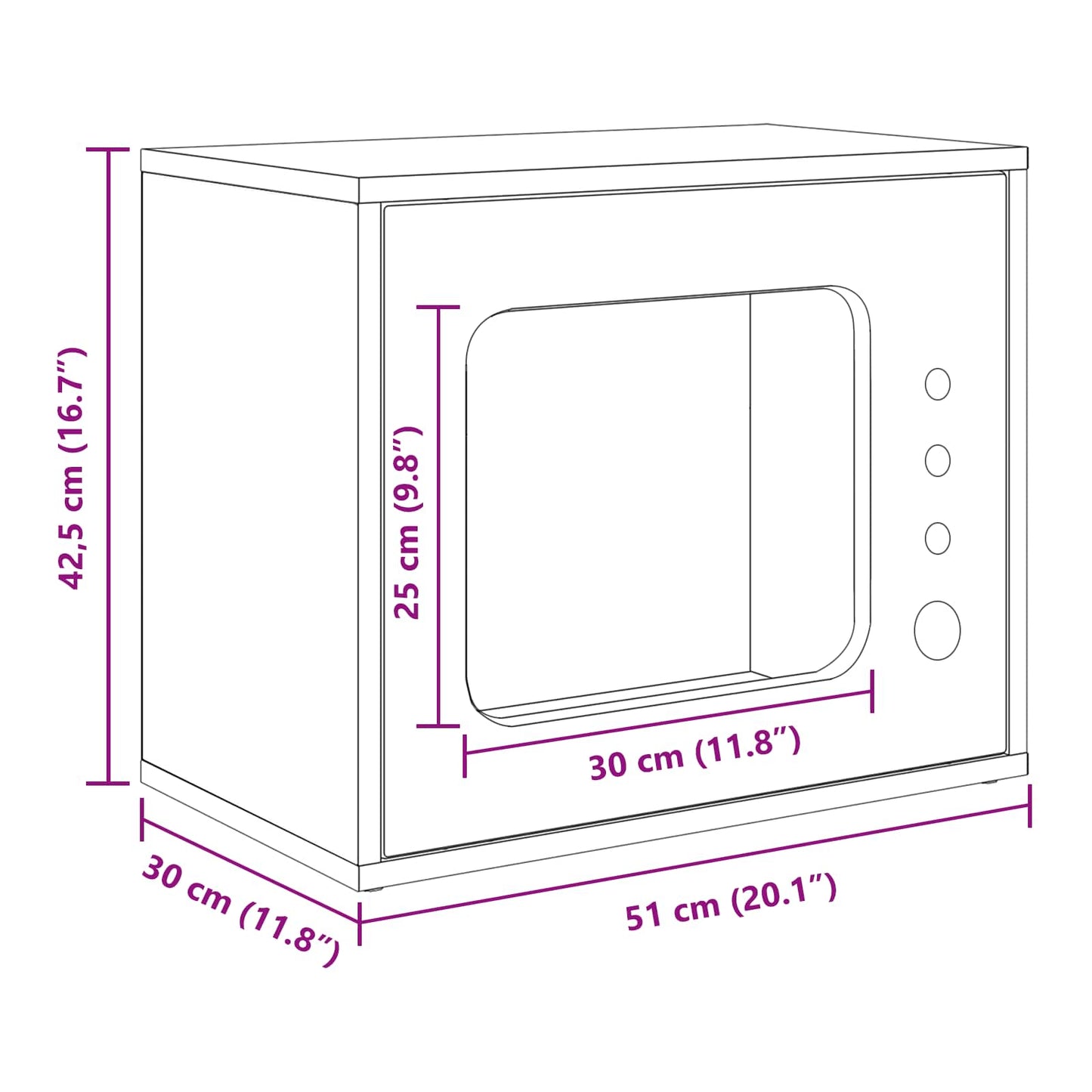 vidaXL Σπίτι Γάτας Γκρι Sonoma 51 x 30 x 42,5 εκ Επεξεργασμένο Ξύλο
