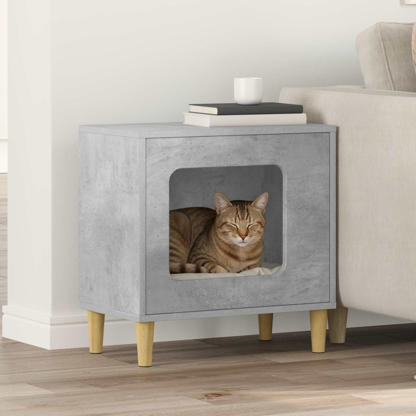 vidaXL Σπίτι Γάτας Γκρι Σκυροδέματος 51 x 30 x 52 εκ.