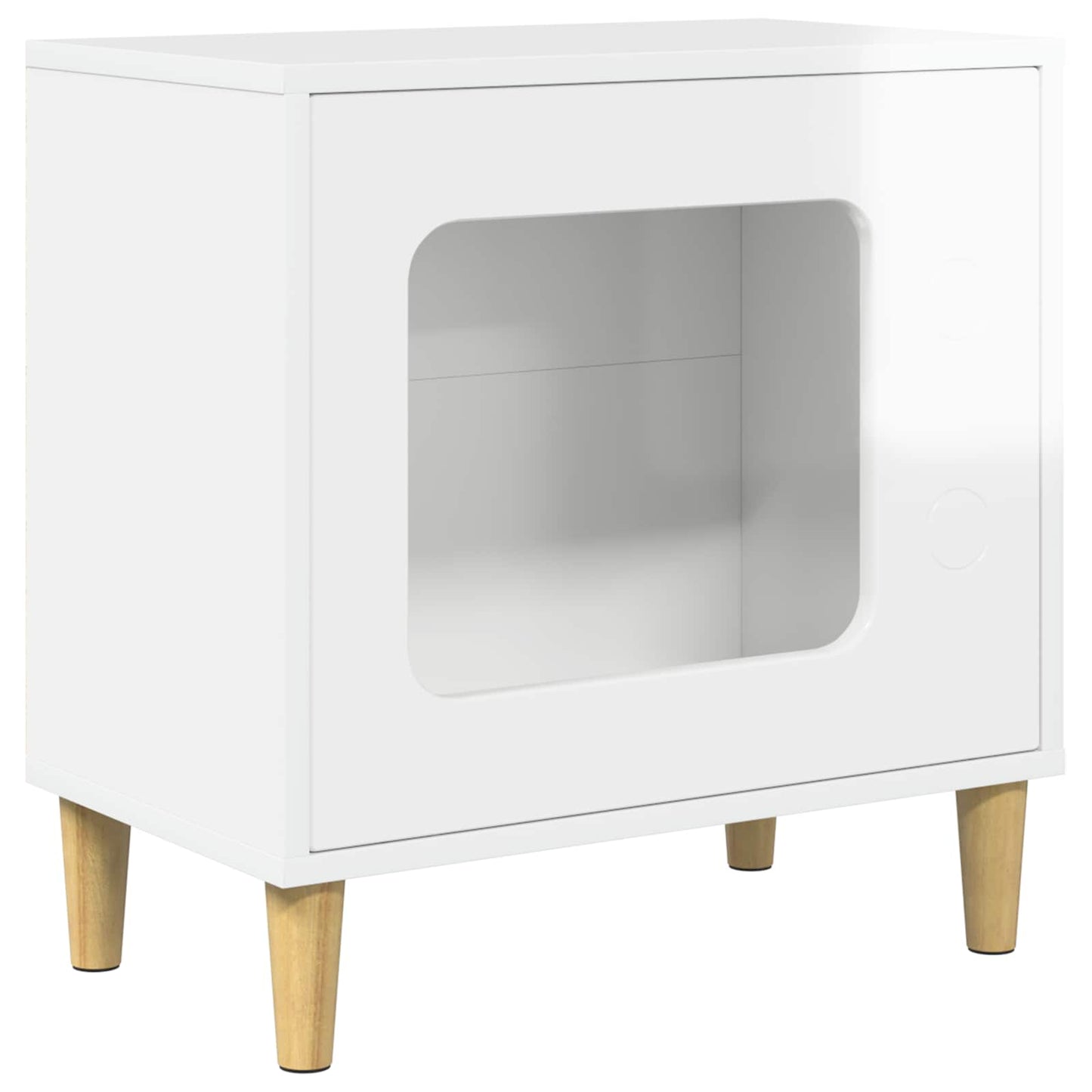 vidaXL Σπίτι Γάτας Λαμπερό Λευκό 51 x 30 x 52 εκ. Επεξεργασμένο Ξύλο