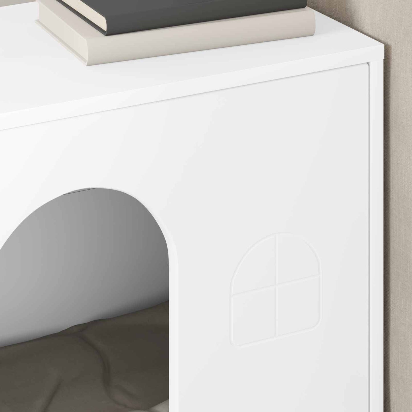 vidaXL Σπίτι Γάτας Λευκό 51 x 30 x 52 εκ. Επεξεργασμένο ξύλο