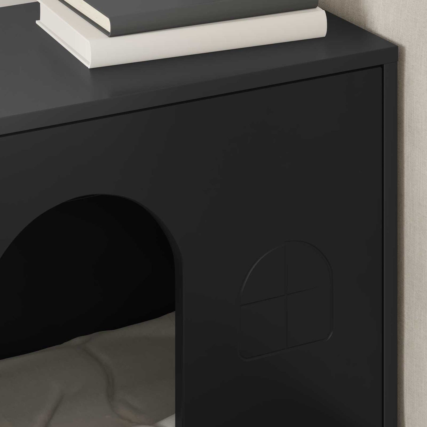 vidaXL Σπίτι Γάτας Μαύρο 51 x 30 x 52 εκ. Επεξεργασμένο ξύλο