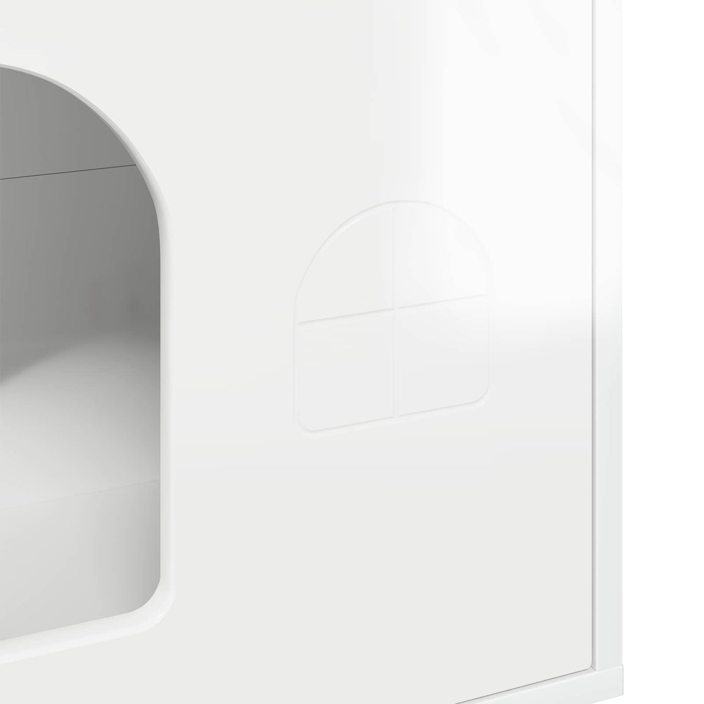 vidaXL Σπίτι Γάτας Λαμπερό Λευκό 51 x 30 x 52 εκ. Επεξεργασμένο ξύλο