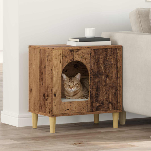 vidaXL Σπίτι Γάτας Παλιό ξύλο 51 x 30 x 52 εκ. Επεξεργασμένο ξύλο
