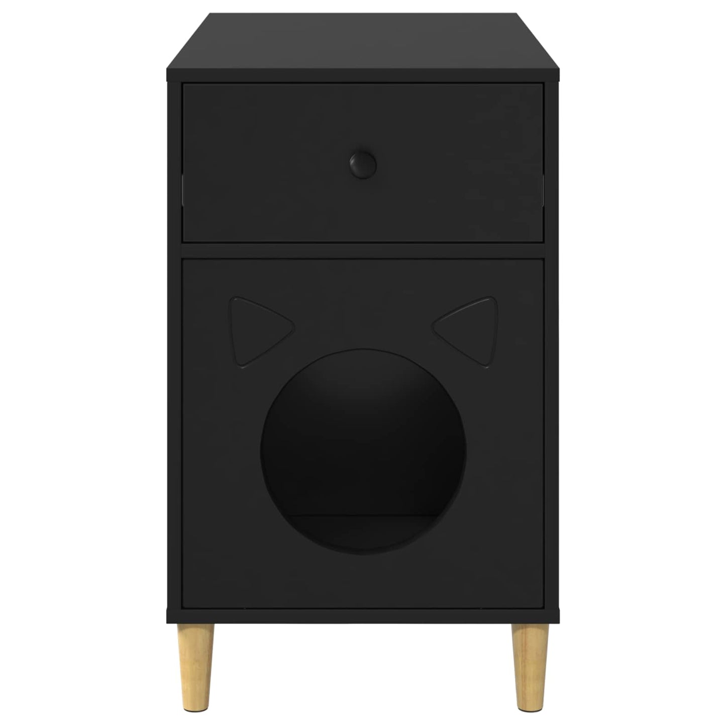 vidaXL Σπίτι Γάτας Μαύρο 72 x 42.5 x 70 εκ. Επεξεργασμένο ξύλο