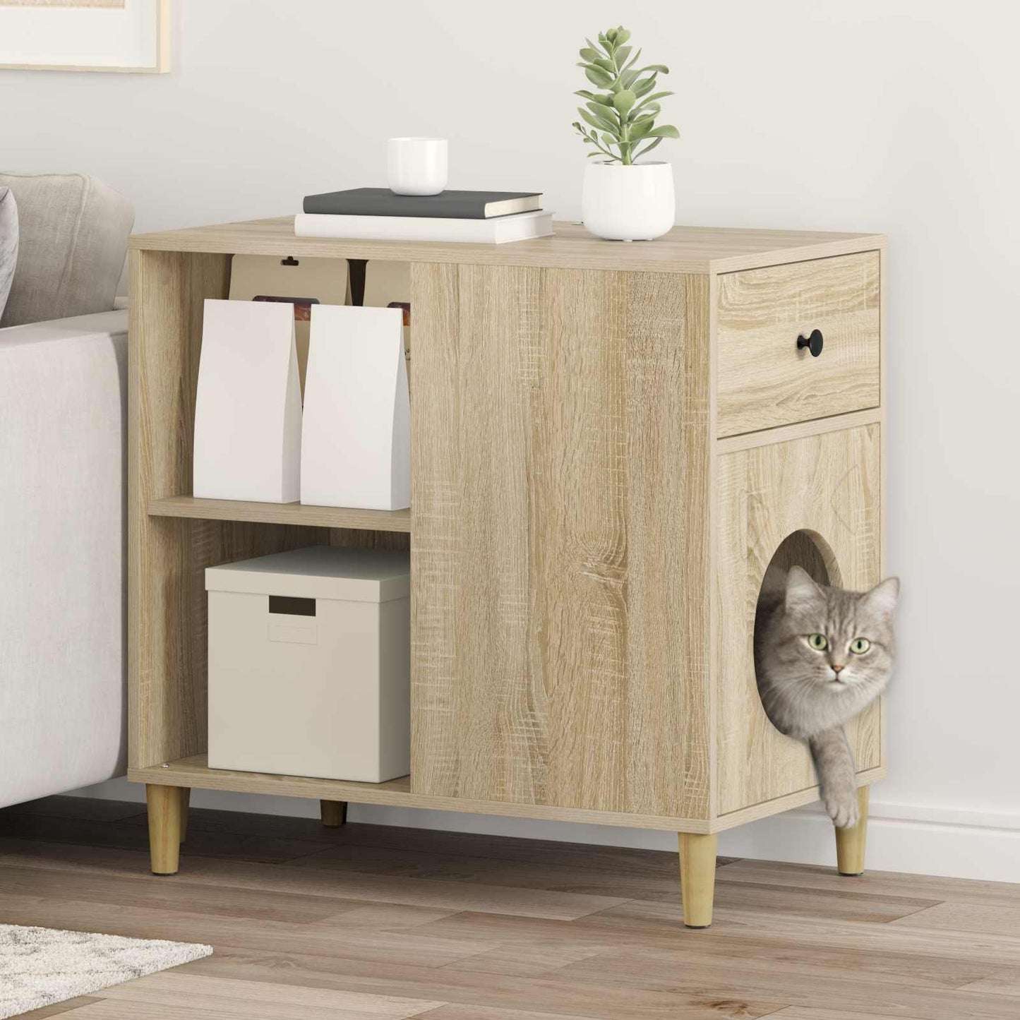vidaXL Σπίτι Γάτας Σονόμα 72 x 42.5 x 70 εκ. Επεξεργασμένο ξύλο