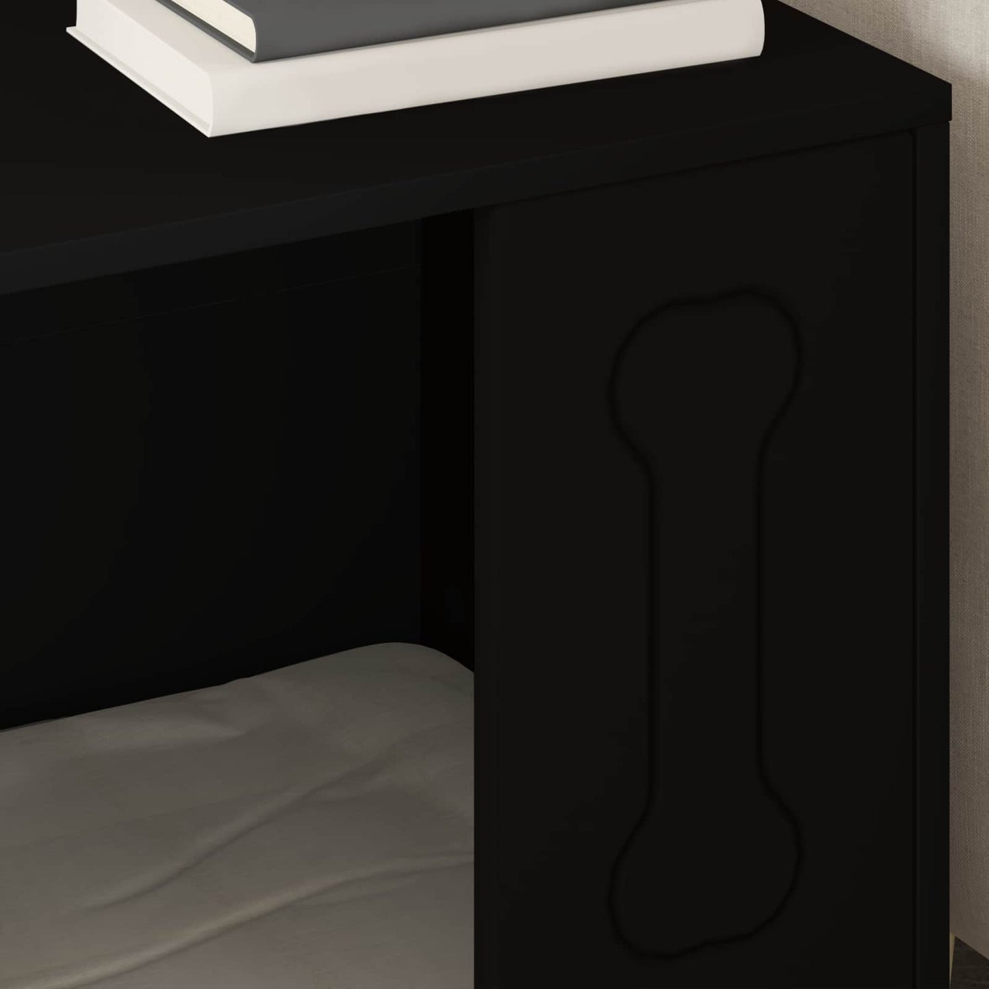 vidaXL Σπίτι Σκύλου Μαύρο 44 x 42 x 49 εκ. Επεξεργασμένο ξύλο