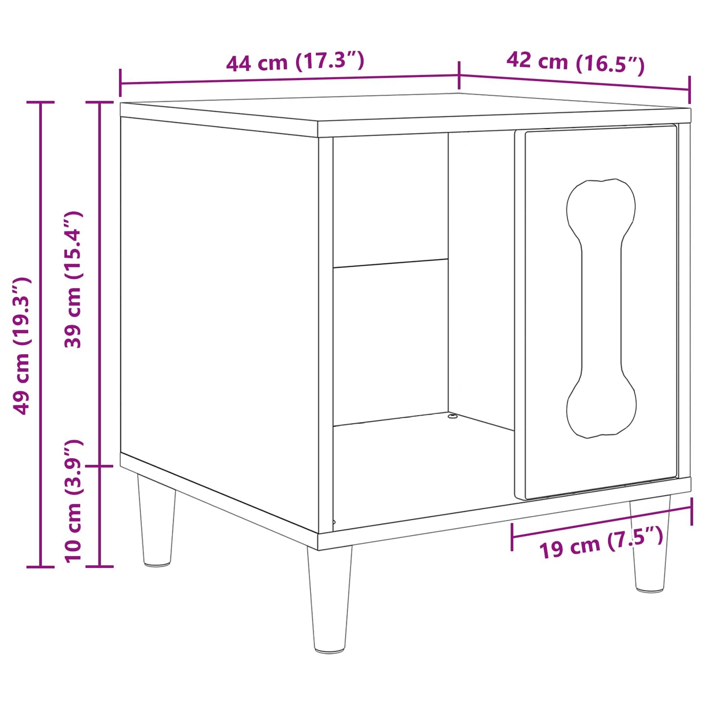 vidaXL Σπίτι Σκύλου Παλιό ξύλο 44 x 42 x 49 εκ. Επεξεργασμένο ξύλο