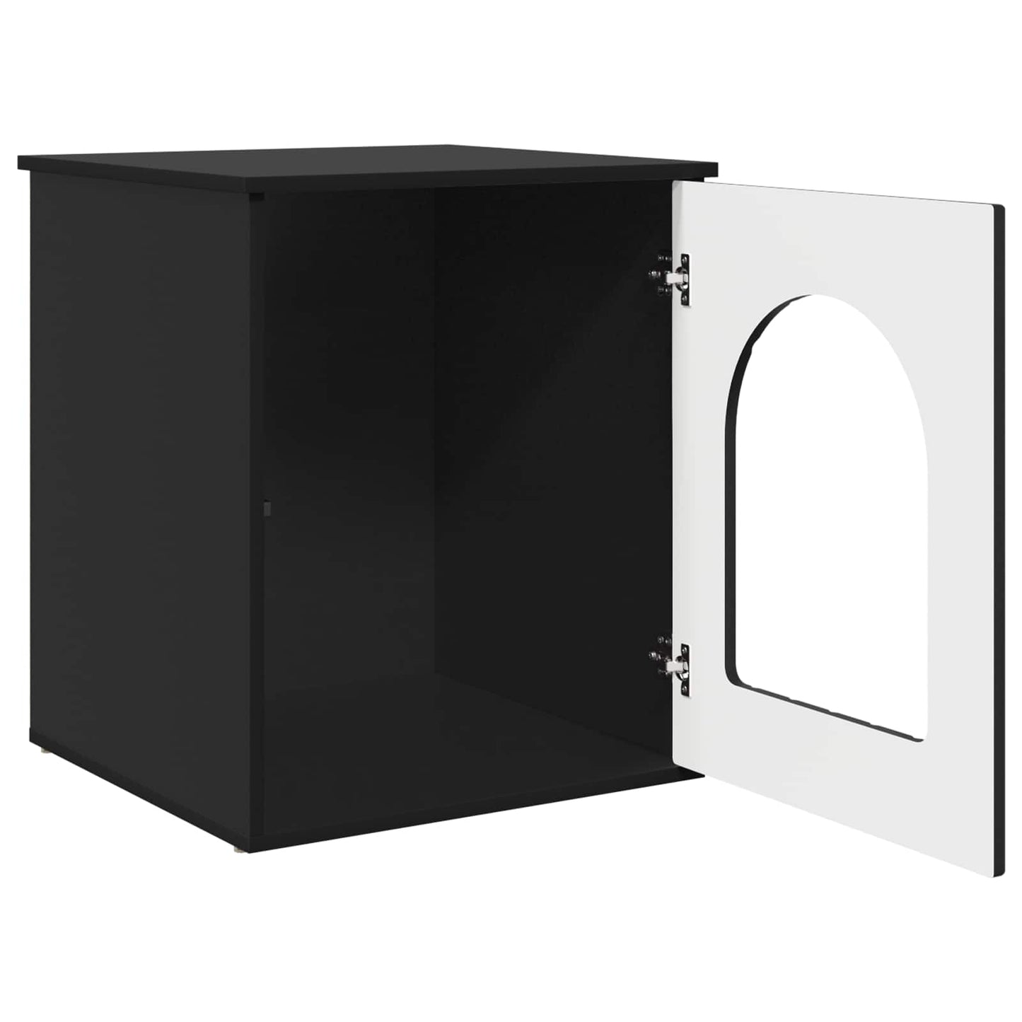 vidaXL Σπίτι Γάτας Μαύρο 53 x 52 x 62 εκ Επεξεργασμένο ξύλο