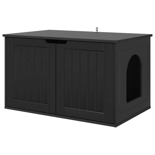vidaXL Σπίτι Γάτας Μαύρο 85 x 55 x 50,5 εκ Επεξεργασμένο Ξύλο