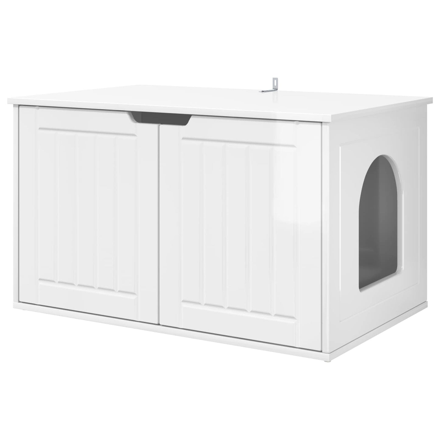 vidaXL Σπίτι Γάτας Λαμπερό Λευκό 85 x 55 x 50,5 εκ Επεξεργασμένο ξύλο