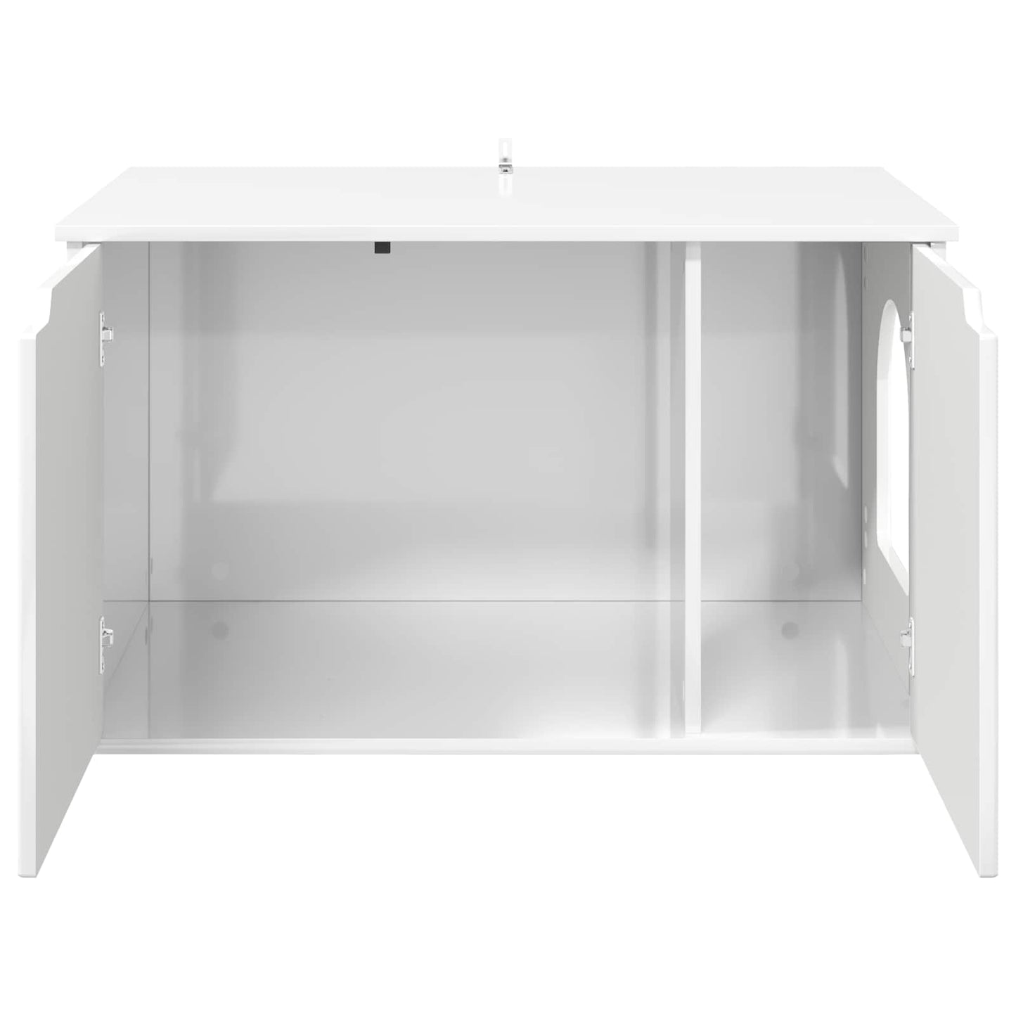vidaXL Σπίτι Γάτας Λαμπερό Λευκό 85 x 55 x 50,5 εκ Επεξεργασμένο ξύλο