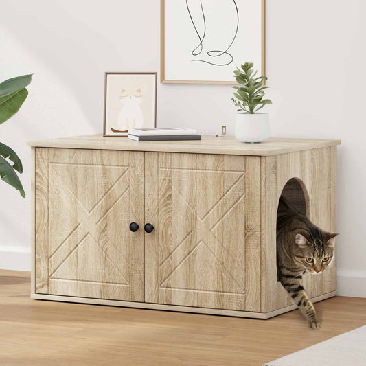 vidaXL Σπίτι Γάτας Σονόμα 85 x 55 x 50,5 εκ Επεξεργασμένο ξύλο