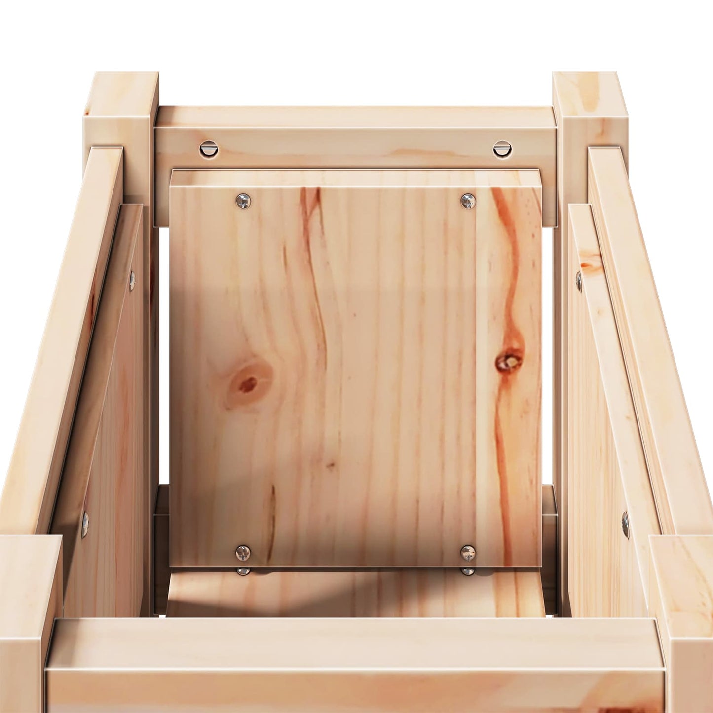 vidaXL Γλάστρα Κήπου Φύση 31 x 31 x 70 εκ Στερεά ξυλεία πεύκου