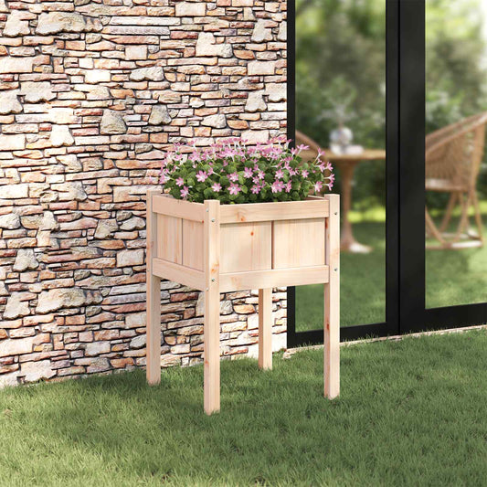 vidaXL Γλάστρα Κήπου Φύση 50 x 50 x 70 cm Στερεά ξυλεία πεύκου