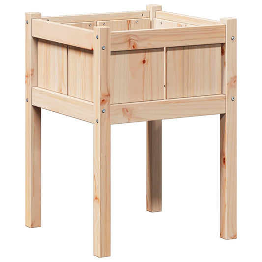 vidaXL Γλάστρα Κήπου Φύση 50 x 50 x 70 cm Στερεά ξυλεία πεύκου