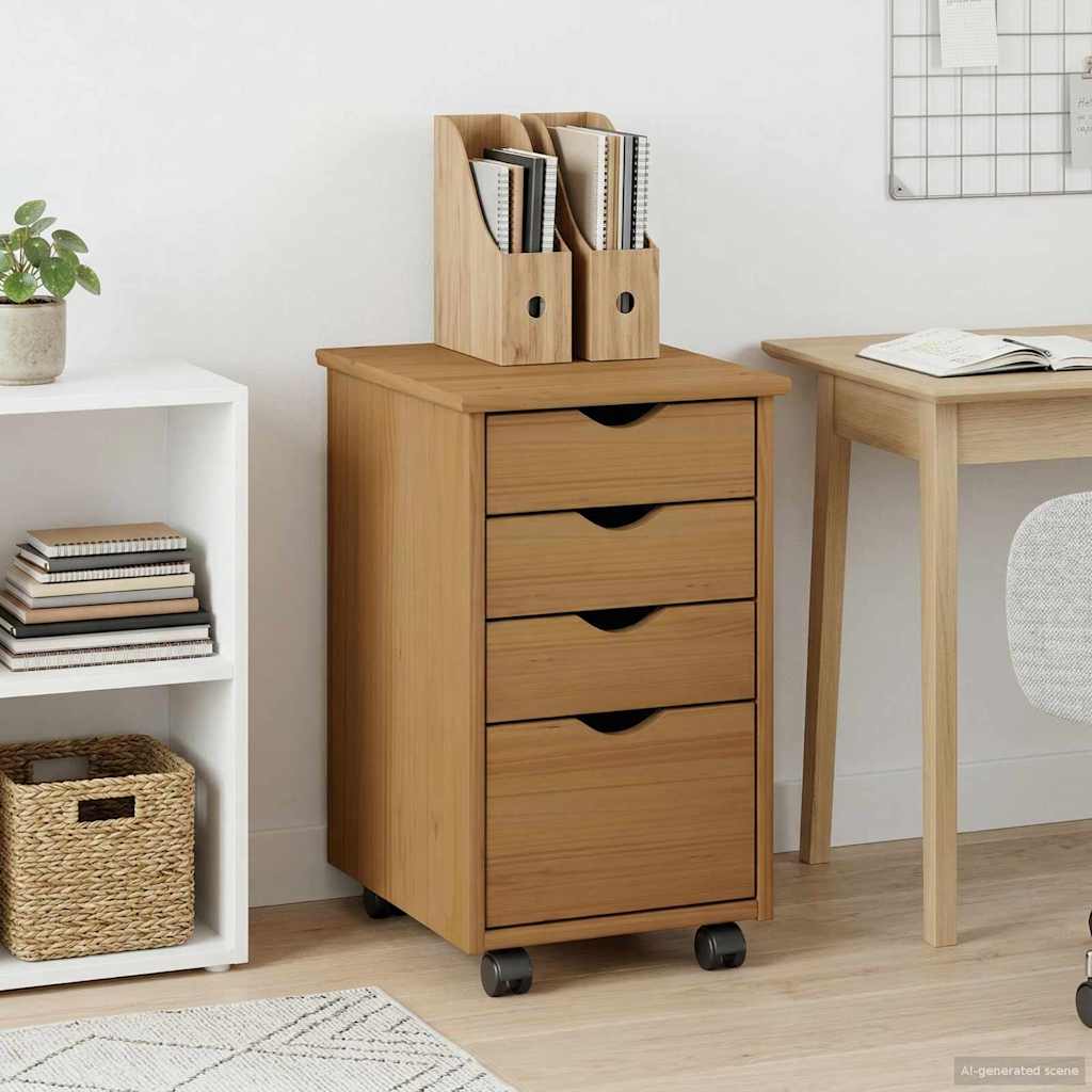 vidaXL Κινητό Ντουλάπι MOSS Μέλι Καφέ 34 x 39 x 56 εκ Στερεό πεύκο