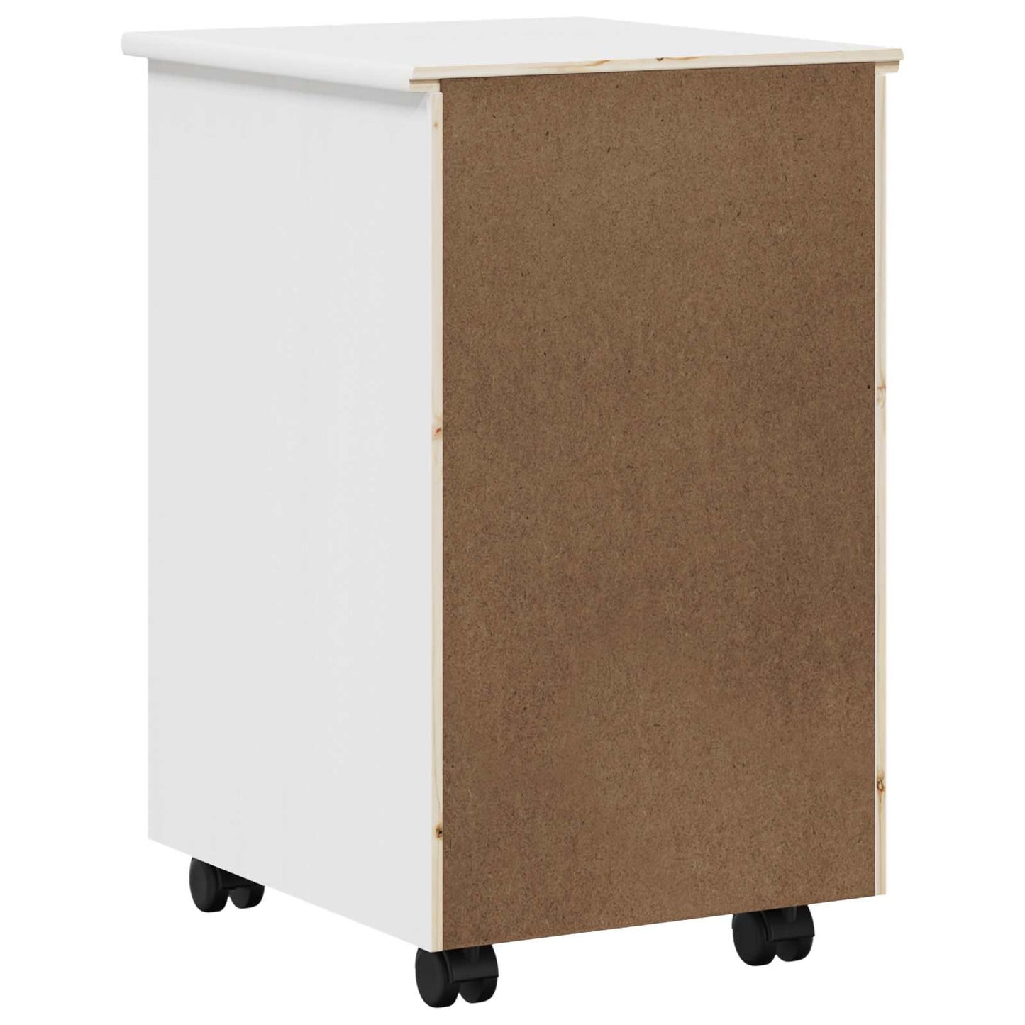 vidaXL Κινητό Ντουλάπι με τροχούς Λευκός 34 x 39 x 56 εκ Στερεό πεύκο