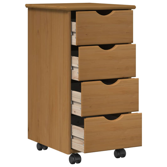 vidaXL Κινητό Ντουλάπι 34 x 39 x 65,5 cm Στερεό ξύλο πεύκου Μέλι Καφέ