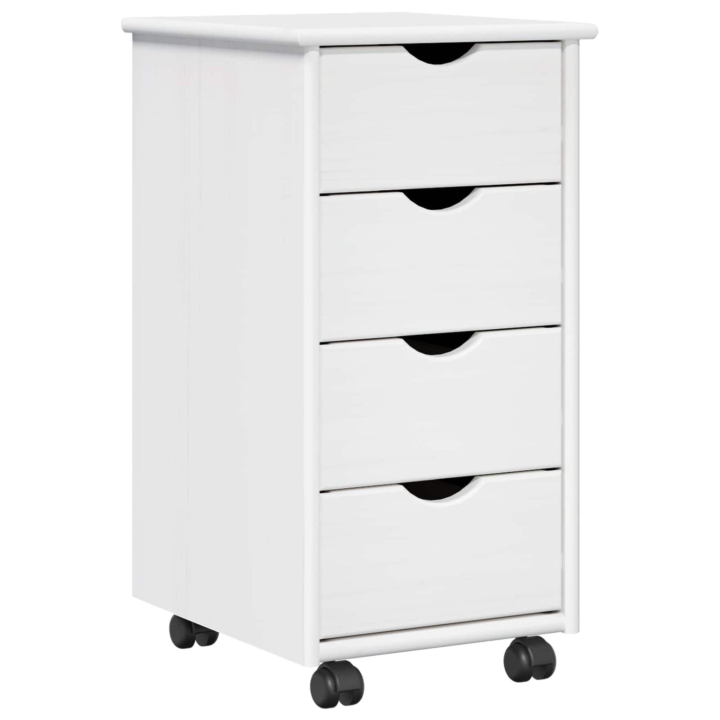 vidaXL Κινητό Ντουλάπι 34 x 39 x 65,5 cm Στερεό ξύλο πεύκου Λευκό