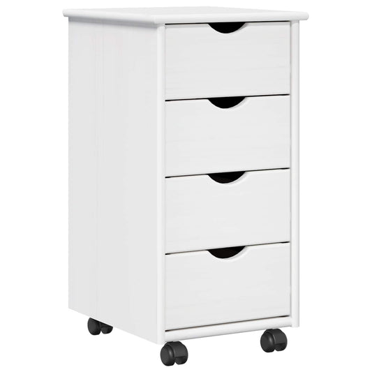 vidaXL Κινητό Ντουλάπι 34 x 39 x 65,5 cm Στερεό ξύλο πεύκου Λευκό