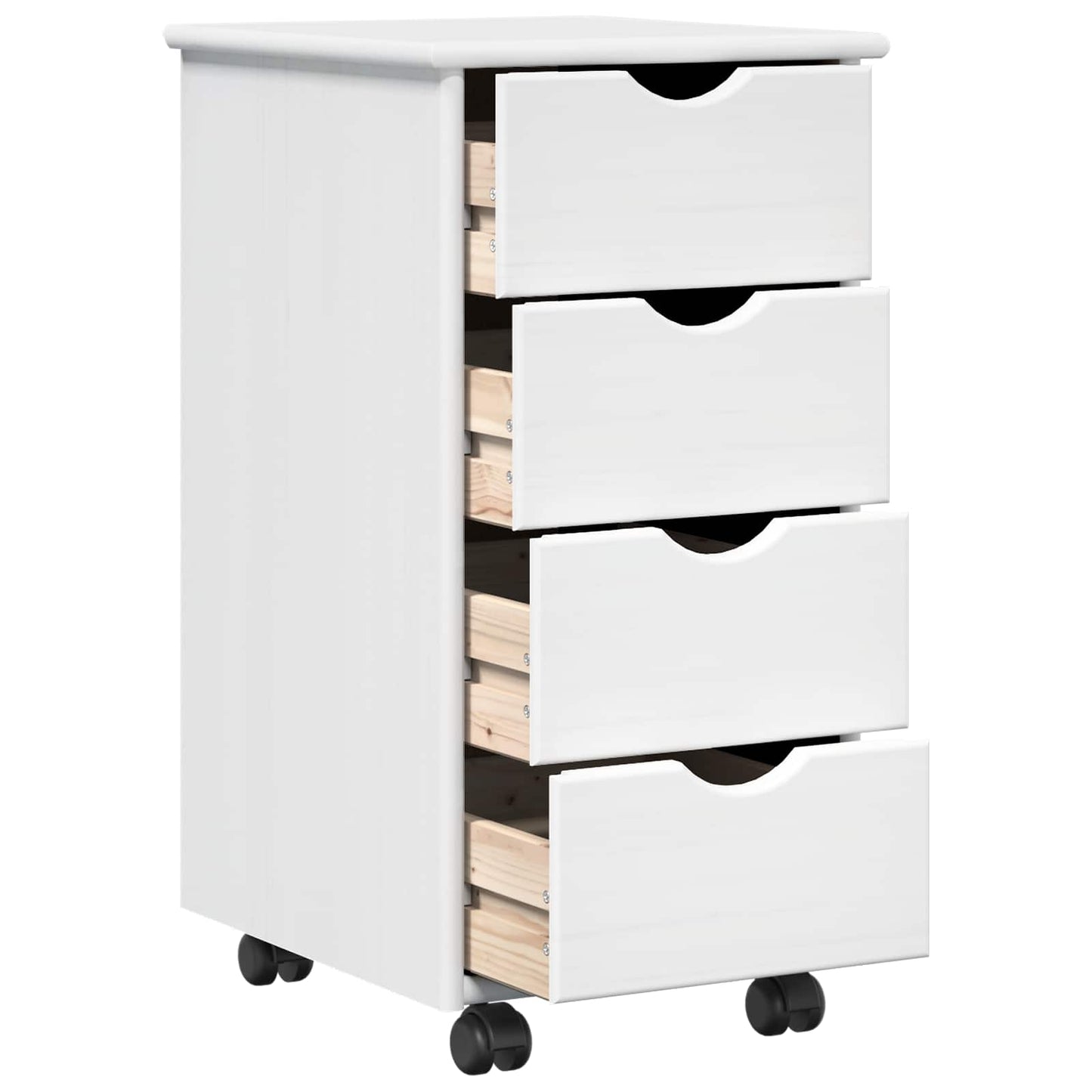 vidaXL Κινητό Ντουλάπι 34 x 39 x 65,5 cm Στερεό ξύλο πεύκου Λευκό