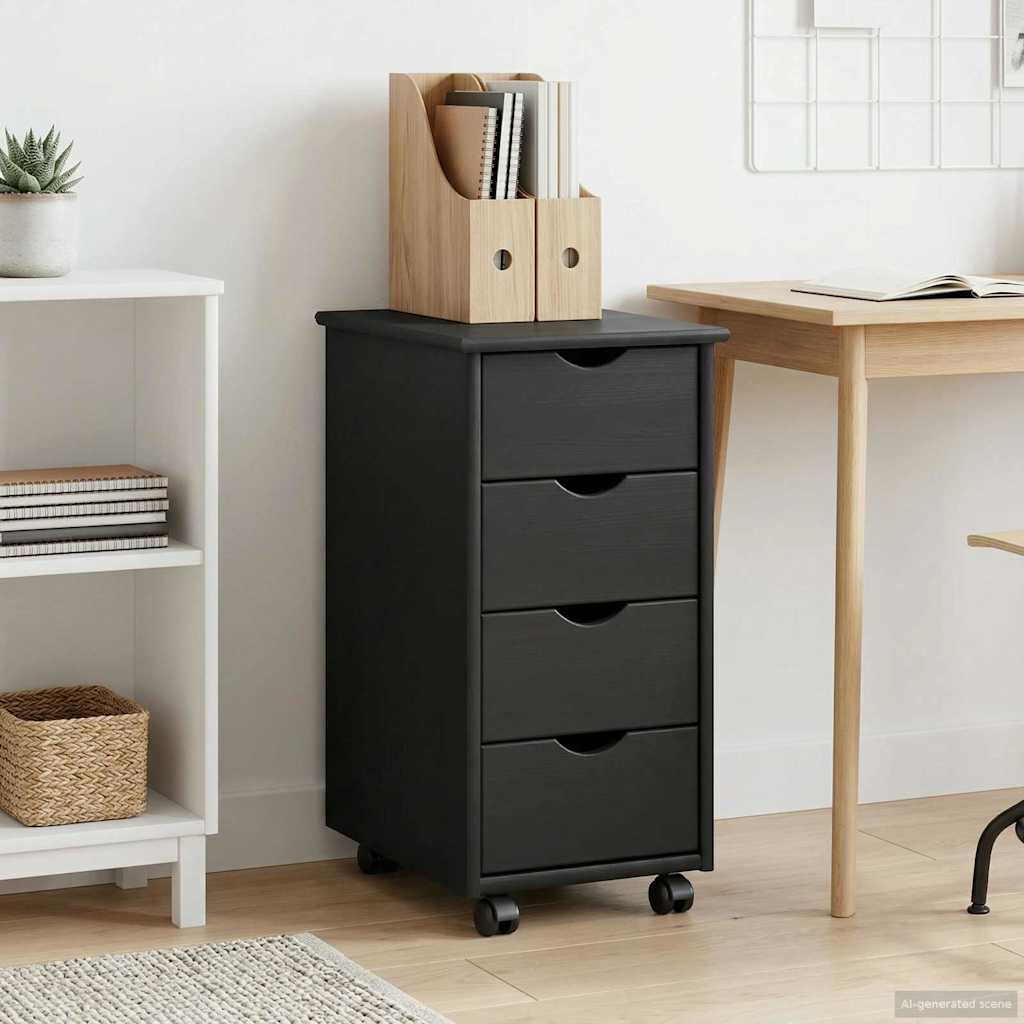 vidaXL Κινητό Ντουλάπι 34 x 39 x 65,5 cm Στερεό ξύλο πεύκου Γκρι