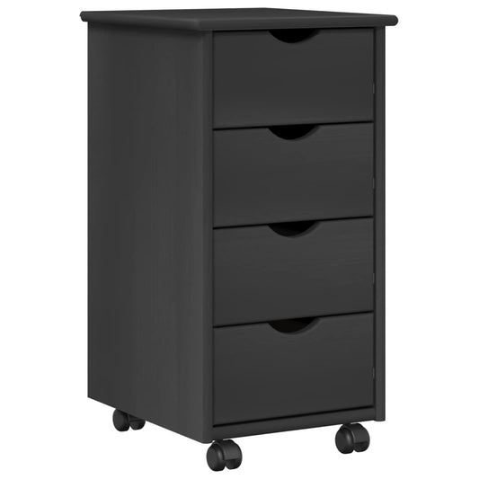 vidaXL Κινητό Ντουλάπι 34 x 39 x 65,5 cm Στερεό ξύλο πεύκου Γκρι